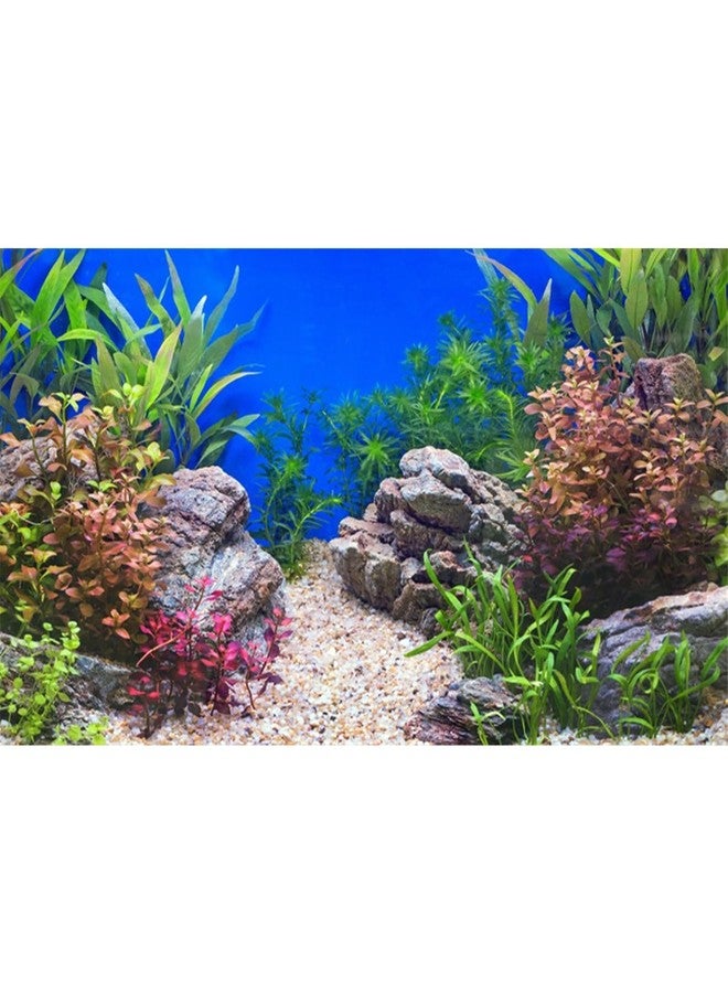 AWERT 48x24 inches Aquatic Plant Fish Tank Background Stone River Bed & Lake Aquarium Background Vinyl - Image 1